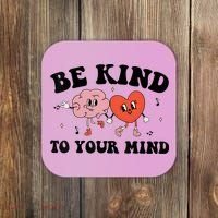 Be Kind To Your Mind Groovy Retro Mental Health Awareness Coaster thumb 0