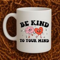 Be Kind To Your Mind Groovy Retro Mental Health Awareness Coffee Mug thumb 2