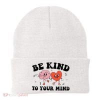 Be Kind To Your Mind Groovy Retro Mental Health Awareness Beanie thumb 0