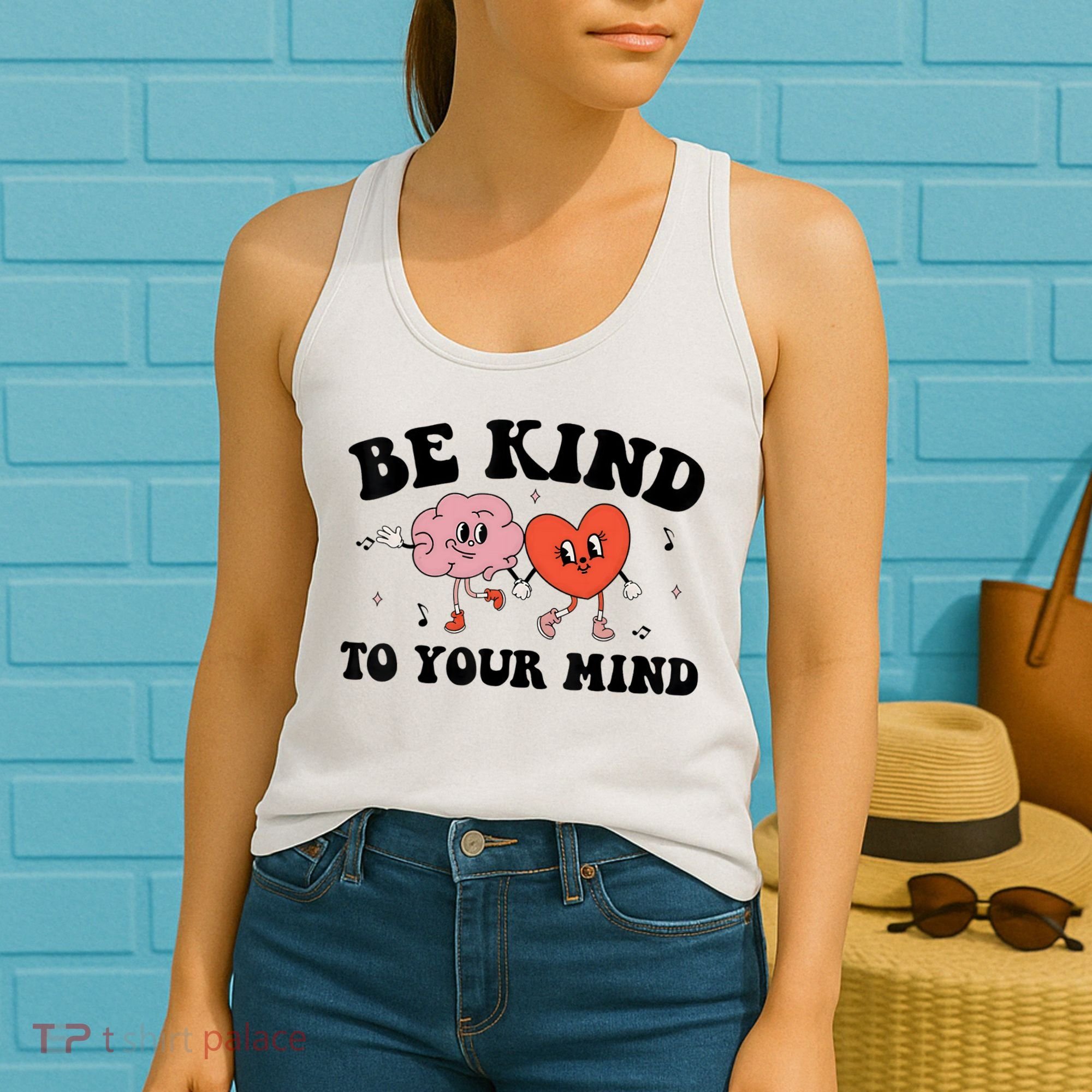Be Kind To Your Mind Groovy Retro Mental Health Awareness Women's Tank Top
