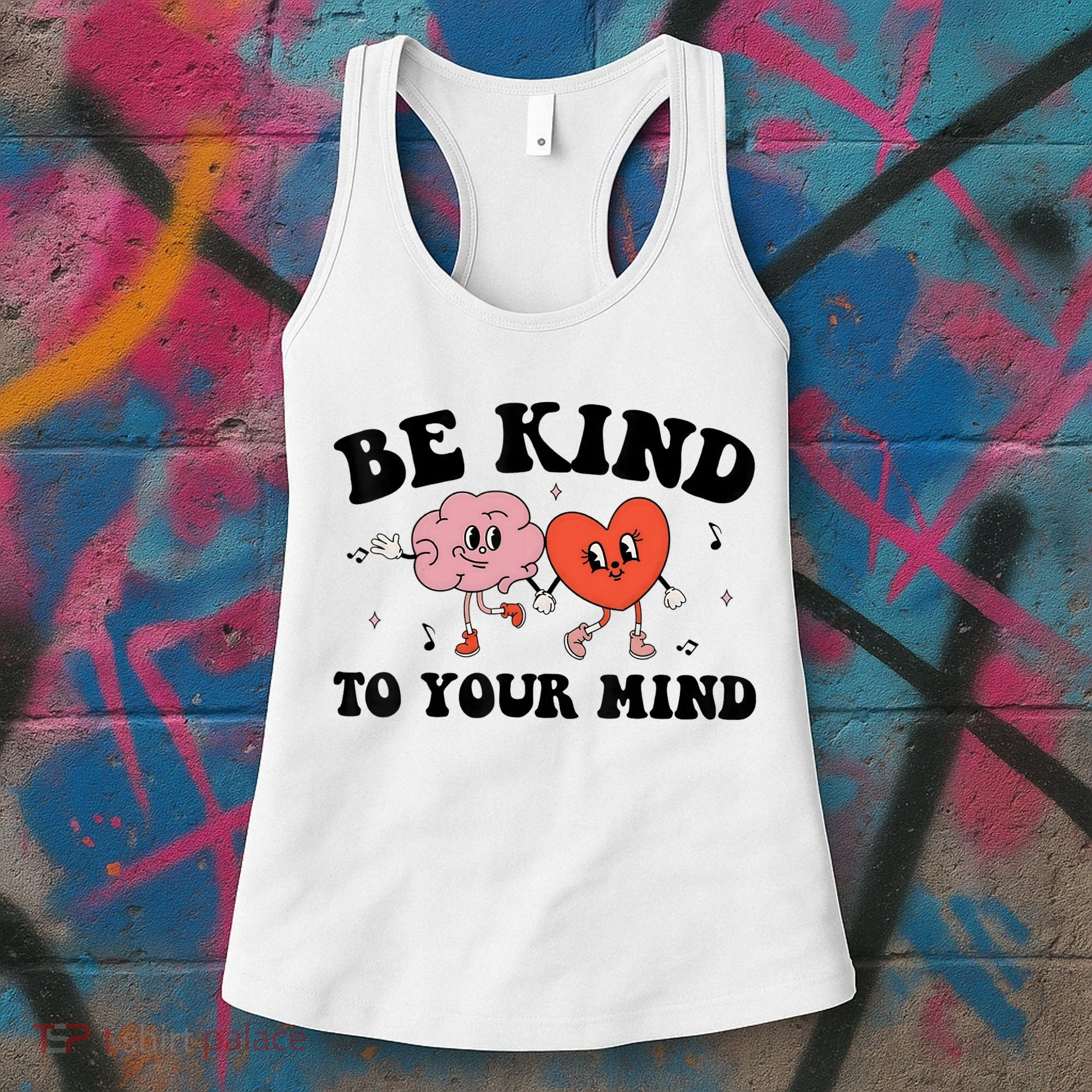 Be Kind To Your Mind Groovy Retro Mental Health Awareness Women's Tank Top