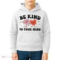 Be Kind To Your Mind Groovy Retro Mental Health Awareness Kids Hoodie thumb 4