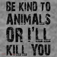 Be Kind To Animals Or I'll Kill You Animal Rights Lover Hooded Wearable Blanket thumb 2