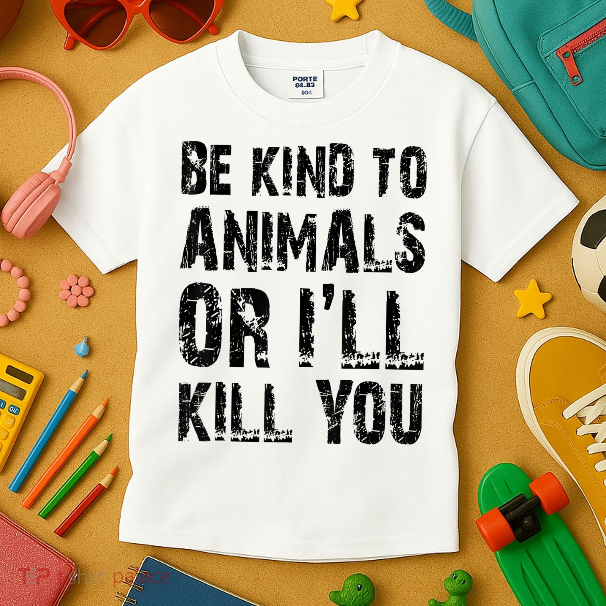 Be Kind To Animals Or I'll Kill You Animal Rights Lover Kids T-Shirt