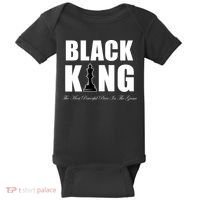 Black King The Most Powerful Piece In The Game African Pride Baby Bodysuit thumb 0