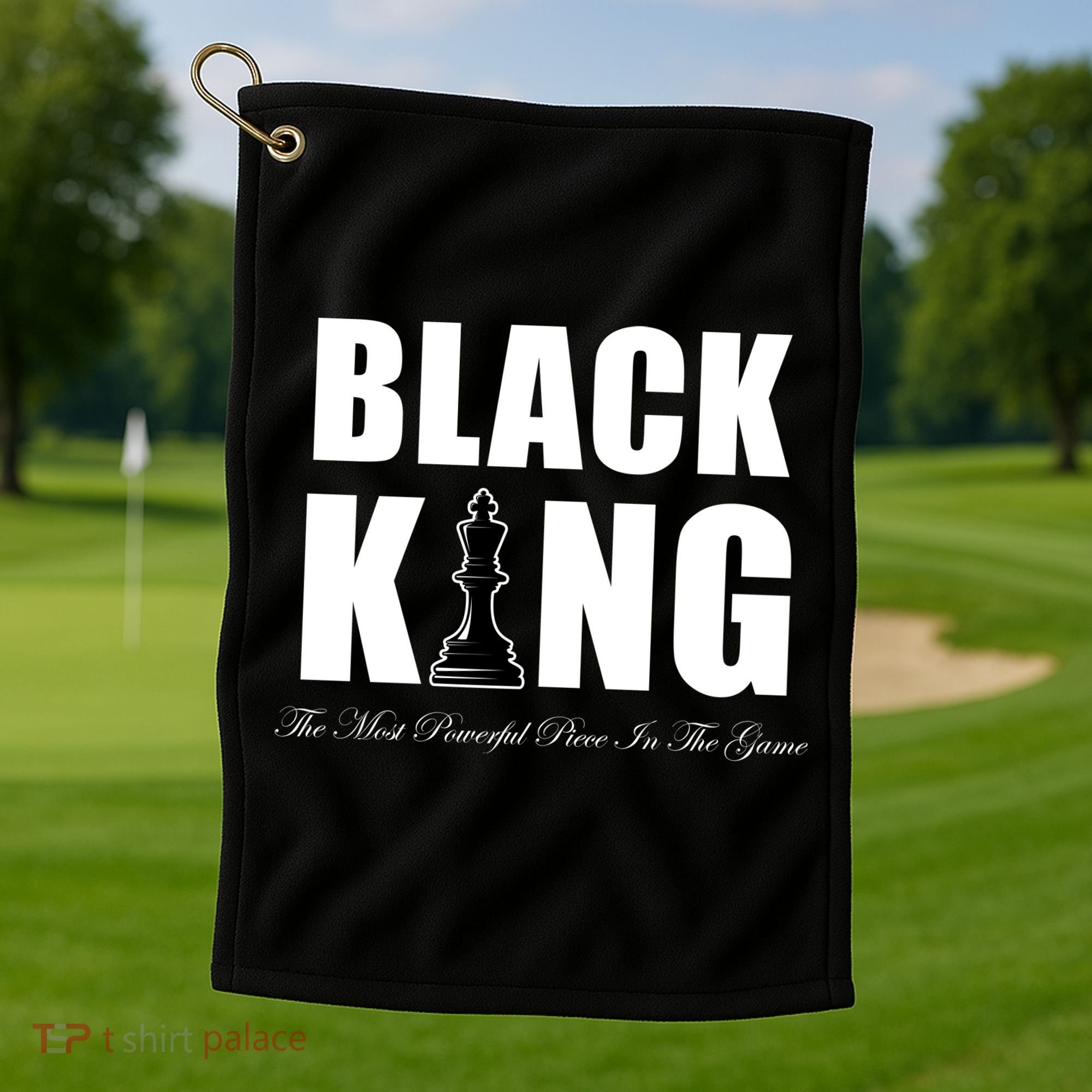 Black King The Most Powerful Piece In The Game African Pride Golf Towel