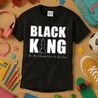 Black King The Most Powerful Piece In The Game African Pride Kids T-Shirt thumb 3