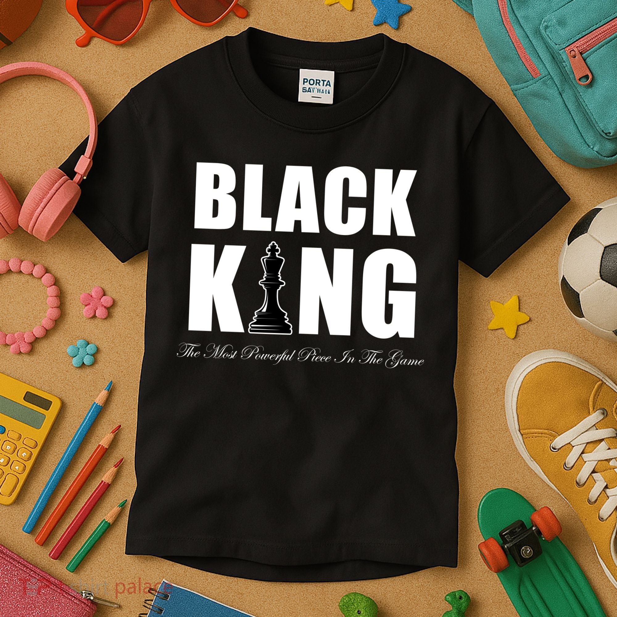Black King The Most Powerful Piece In The Game African Pride Kids T-Shirt