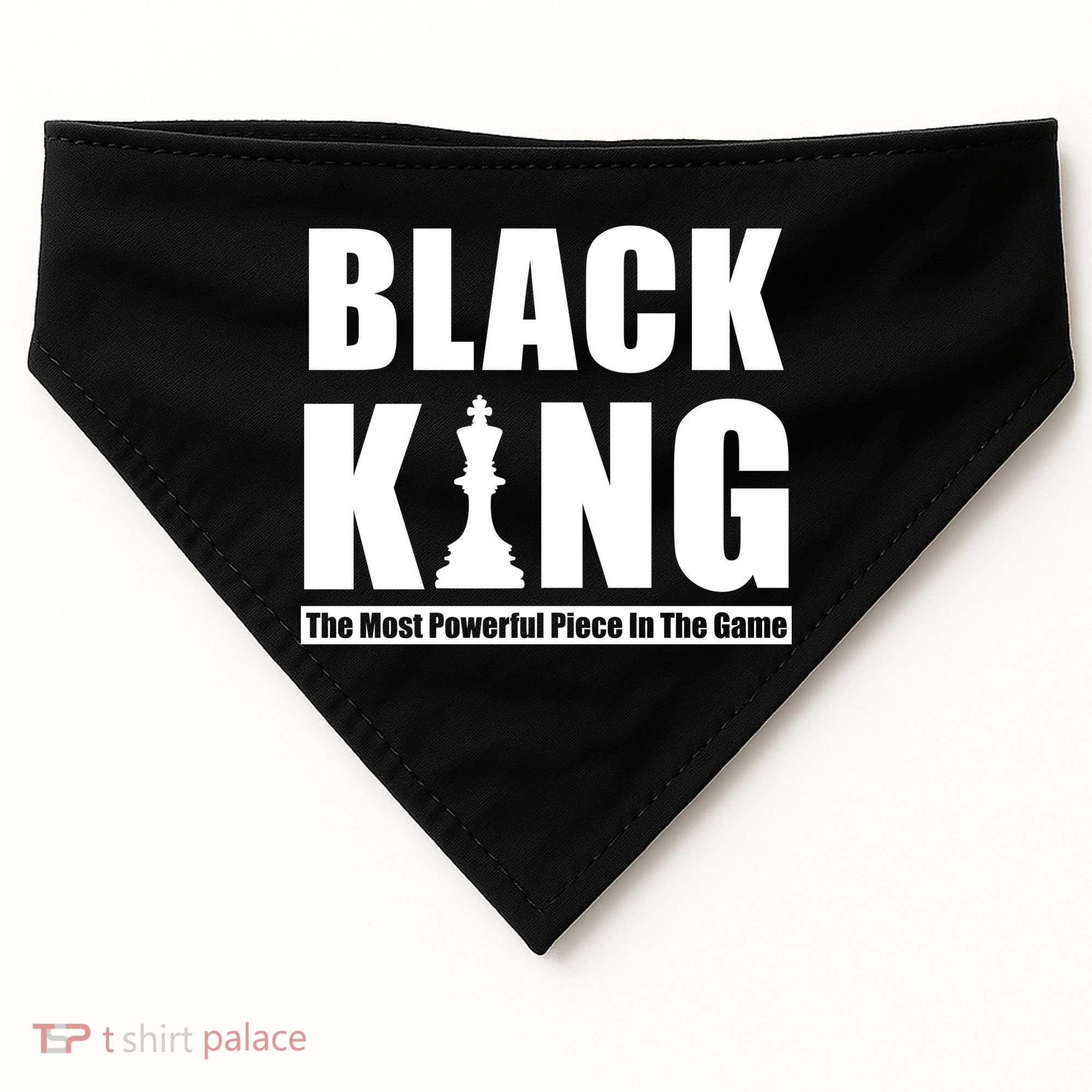 Black King The Most Powerful Piece In The Game USA-Made Doggie Bandana