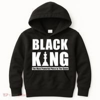 Black King The Most Powerful Piece In The Game Kids Hoodie thumb 0