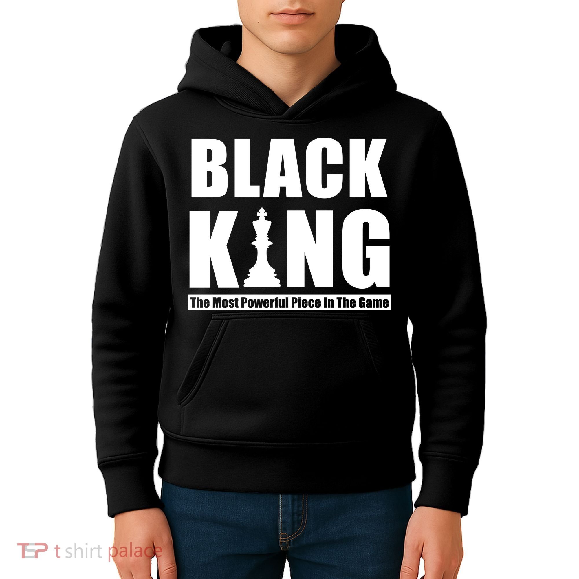 Black King The Most Powerful Piece In The Game Kids Hoodie
