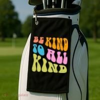Be Kind To All Kind Quote Retro Golf Towel thumb 2