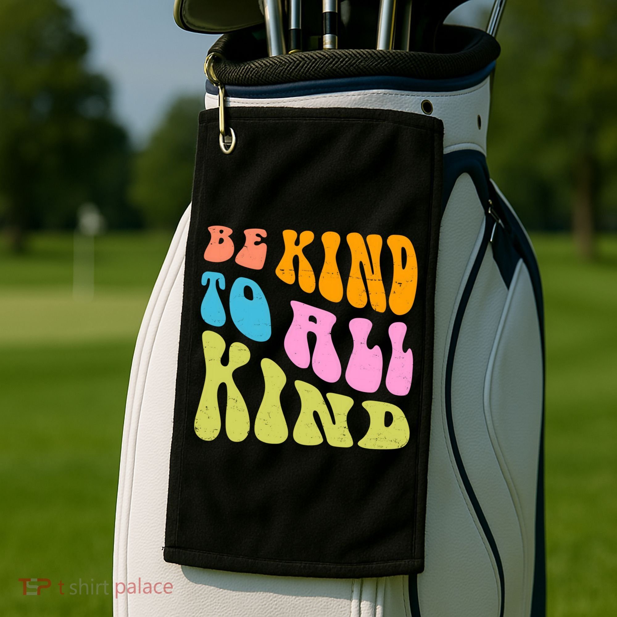 Be Kind To All Kind Quote Retro Golf Towel