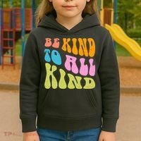 Be Kind To All Kind Quote Retro Kids Hoodie thumb 3
