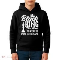 Black King The Most Powerful Piece in The Game Kids Hoodie thumb 4