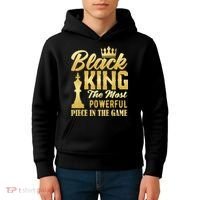 Black King The Most Powerful Piece in The Game Kids Hoodie thumb 4