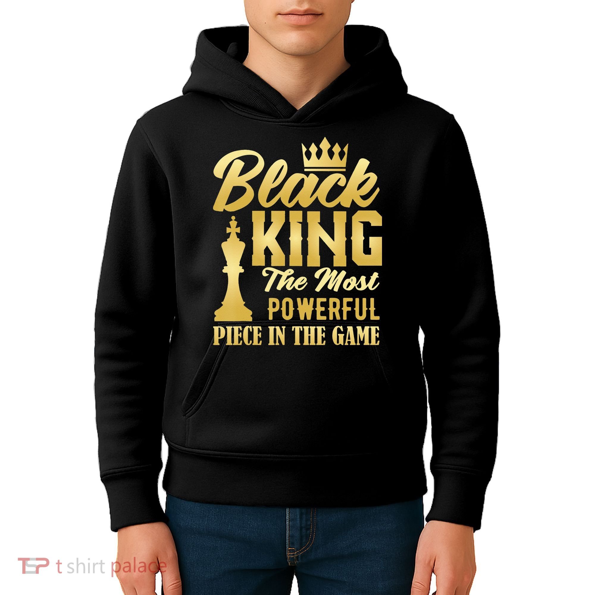 Black King The Most Powerful Piece in The Game Kids Hoodie