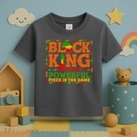 Black King The Most Powerful Piece In The Game Celebrate Black History Toddler T-Shirt thumb 3
