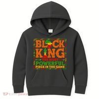 Black King The Most Powerful Piece In The Game Celebrate Black History Kids Hoodie thumb 0