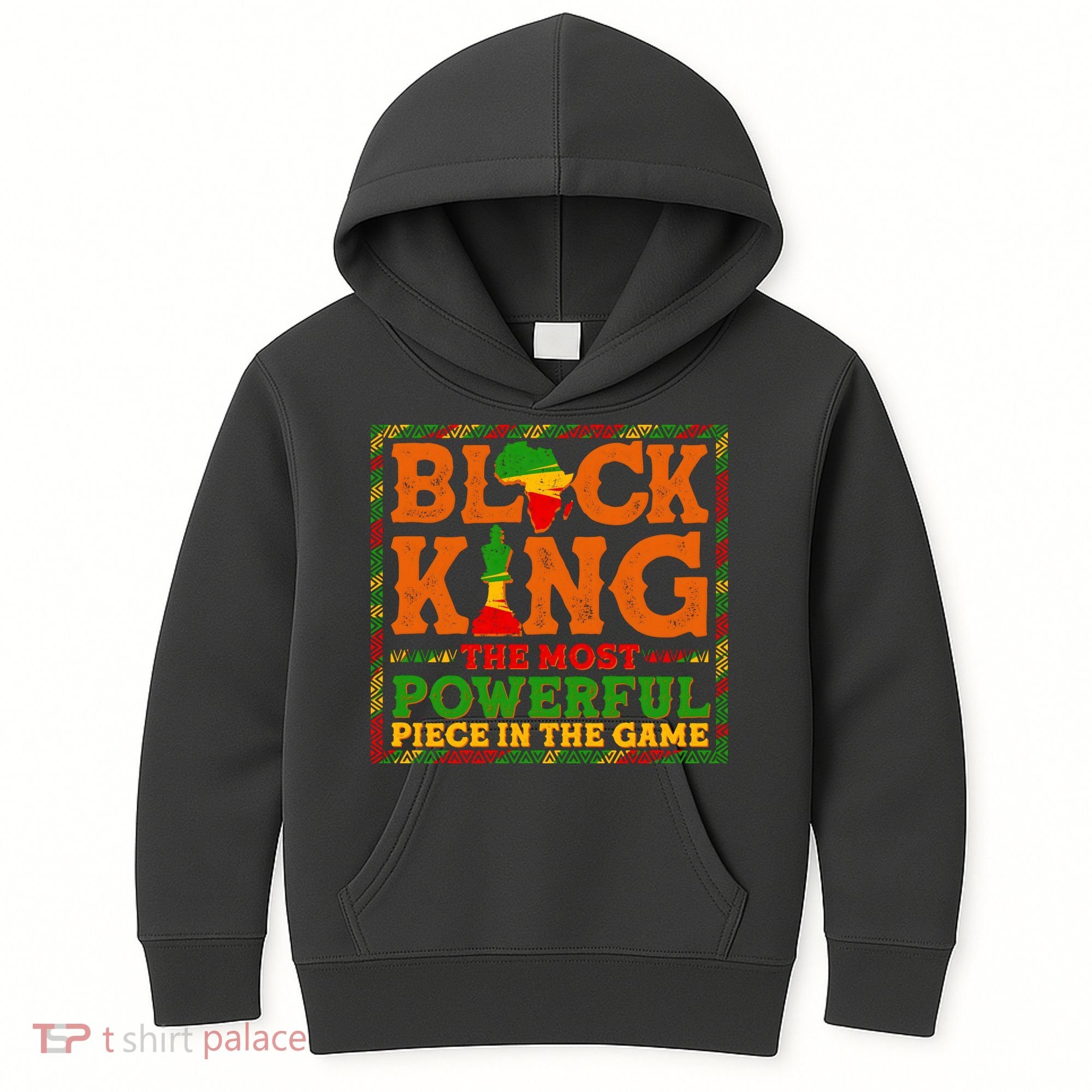 Black King The Most Powerful Piece In The Game Celebrate Black History Kids Hoodie