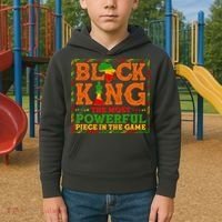 Black King The Most Powerful Piece In The Game Celebrate Black History Kids Hoodie thumb 2