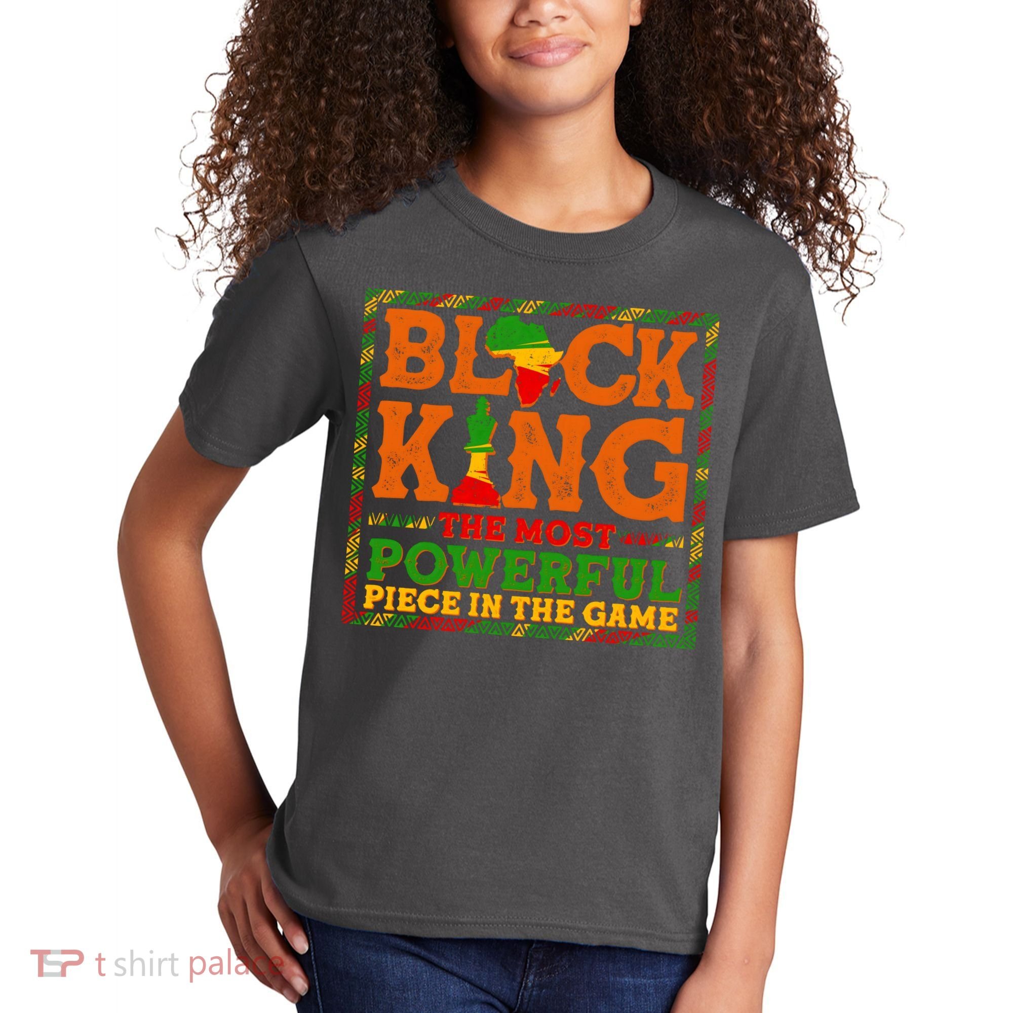 Black King The Most Powerful Piece In The Game Celebrate Black History Kids T-Shirt