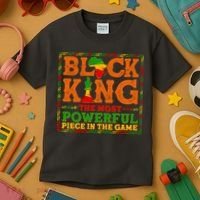 Black King The Most Powerful Piece In The Game Celebrate Black History Kids T-Shirt thumb 3