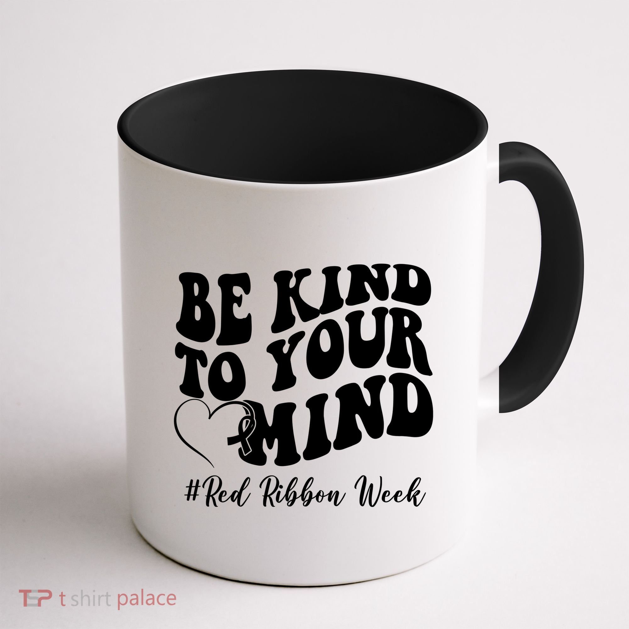 Be Kind To Your Mind Red Ribbon Week Groovy Coffee Mug