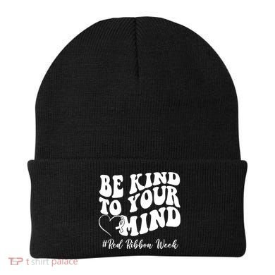 Be Kind To Your Mind Red Ribbon Week Groovy Beanie