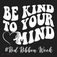 Be Kind To Your Mind Red Ribbon Week Groovy Beanie thumb 2
