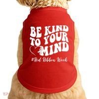 Be Kind To Your Mind Red Ribbon Week Groovy Doggie Tank thumb 0