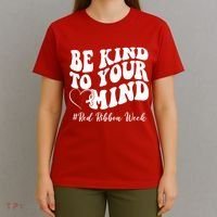 Be Kind To Your Mind Red Ribbon Week Groovy T-Shirt thumb 4