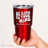 Be Kind To Your Mind Red Ribbon Week Groovy Tumbler thumb 2