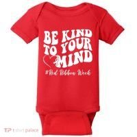 Be Kind To Your Mind Red Ribbon Week Groovy Baby Bodysuit thumb 0