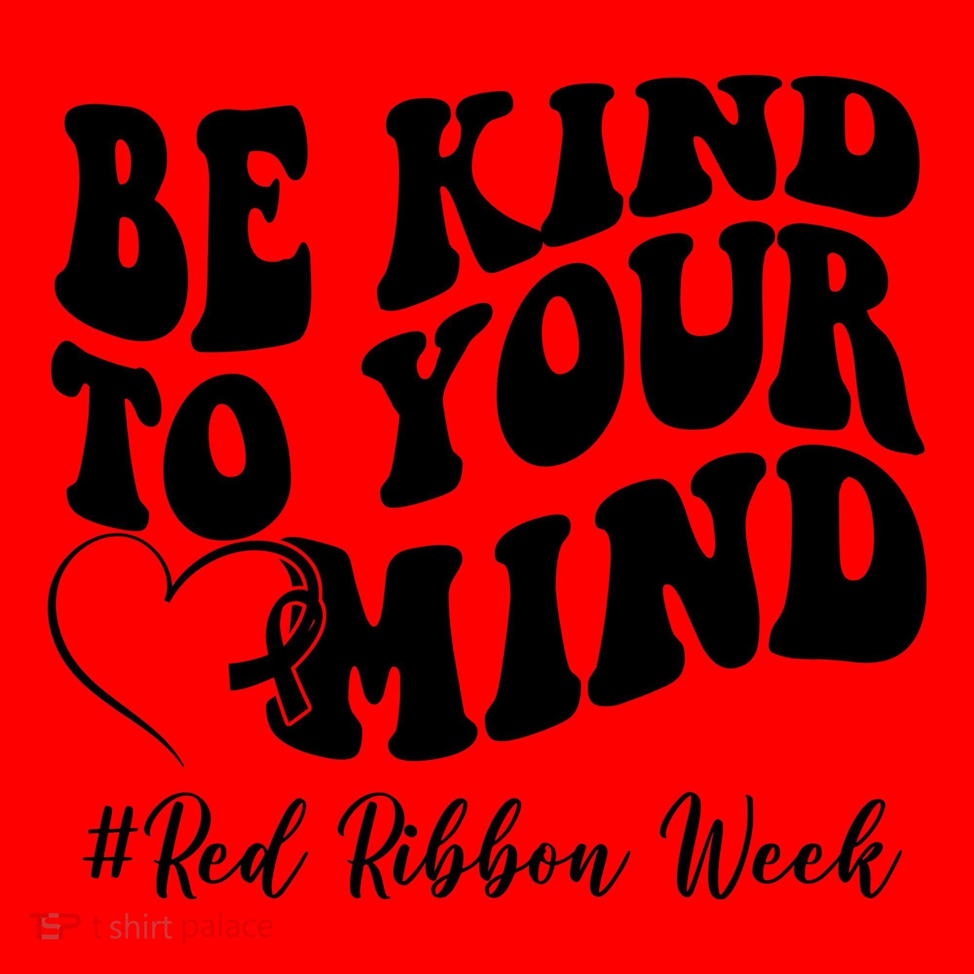 Be Kind To Your Mind Red Ribbon Week Groovy Santa Hat