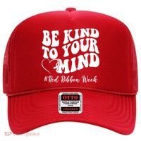 Be Kind To Your Mind Red Ribbon Week Groovy Hat thumb 0