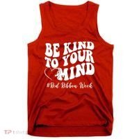 Be Kind To Your Mind Red Ribbon Week Groovy Tank Top thumb 0