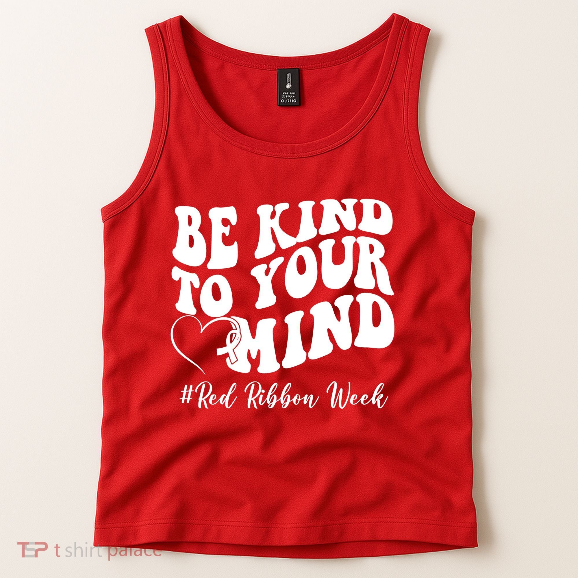 Be Kind To Your Mind Red Ribbon Week Groovy Tank Top
