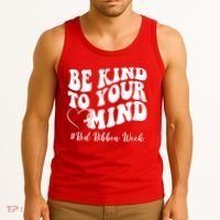Be Kind To Your Mind Red Ribbon Week Groovy Tank Top thumb 3
