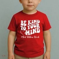 Be Kind To Your Mind Red Ribbon Week Groovy Toddler T-Shirt thumb 2