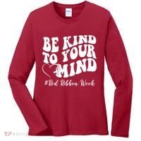 Be Kind To Your Mind Red Ribbon Week Groovy Women's Long Sleeve Shirt thumb 0