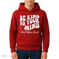 Be Kind To Your Mind Red Ribbon Week Groovy Kids Hoodie thumb 4