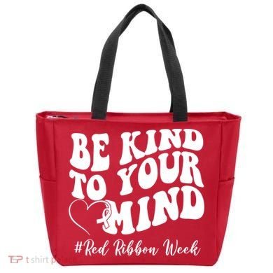 Be Kind To Your Mind Red Ribbon Week Groovy Tote Bag