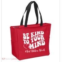 Be Kind To Your Mind Red Ribbon Week Groovy Tote Bag thumb 2