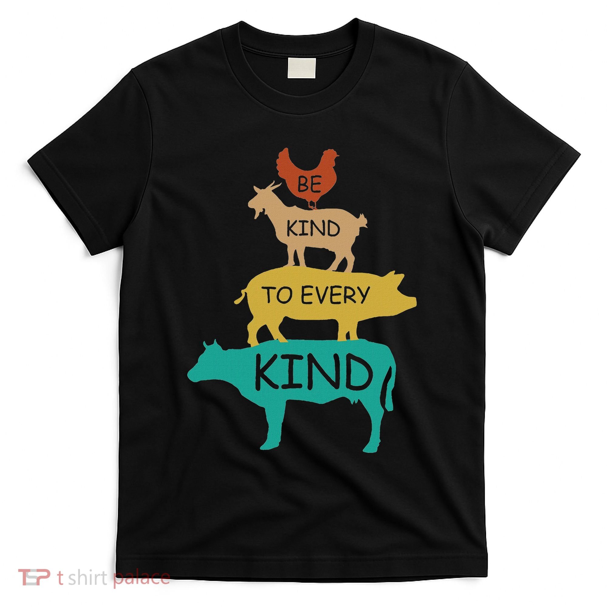 Be Kind To Every Kind Retro Vintage Funny Vegetarian Vegan T-Shirt