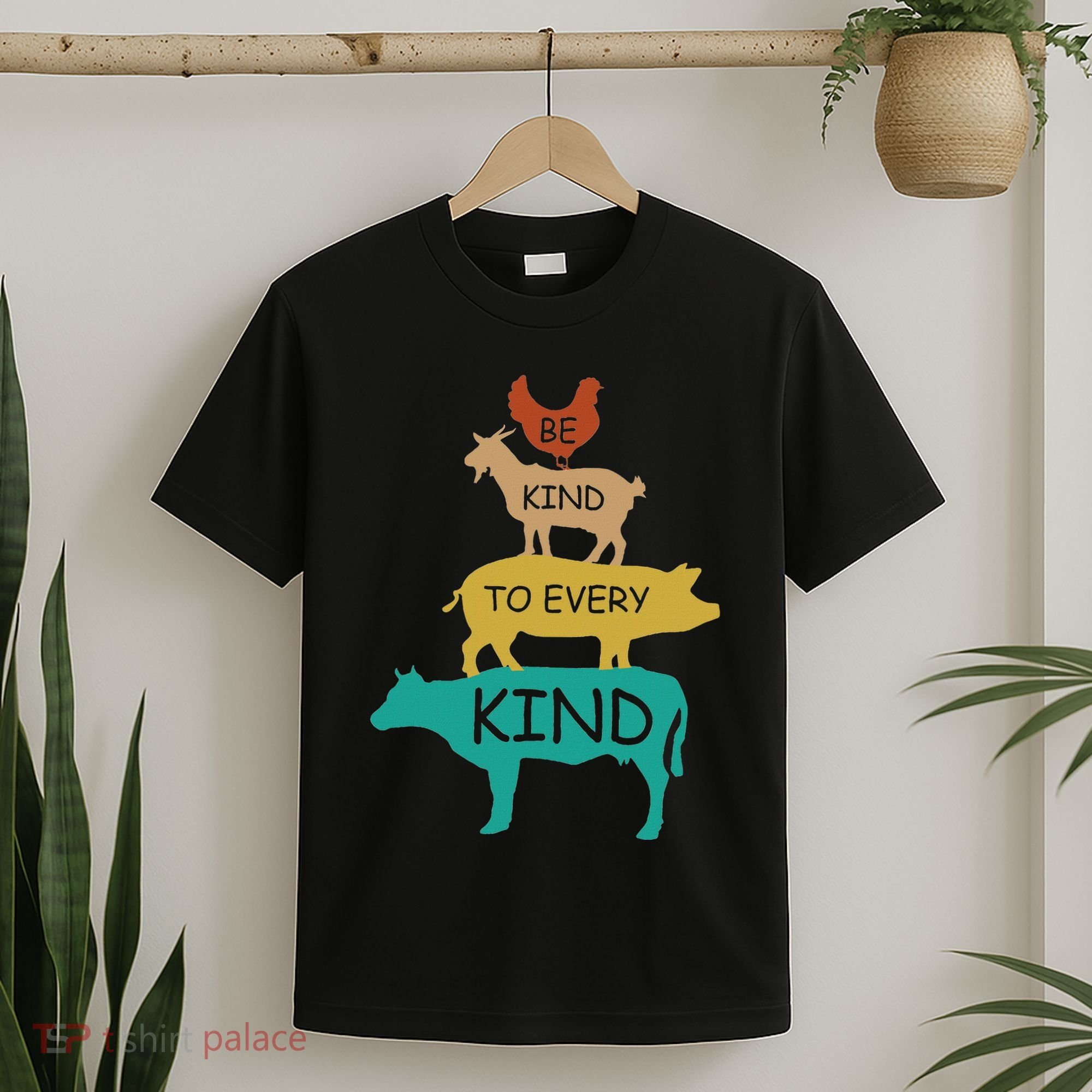 Be Kind To Every Kind Retro Vintage Funny Vegetarian Vegan T-Shirt