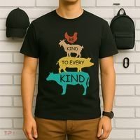 Be Kind To Every Kind Retro Vintage Funny Vegetarian Vegan T-Shirt thumb 6
