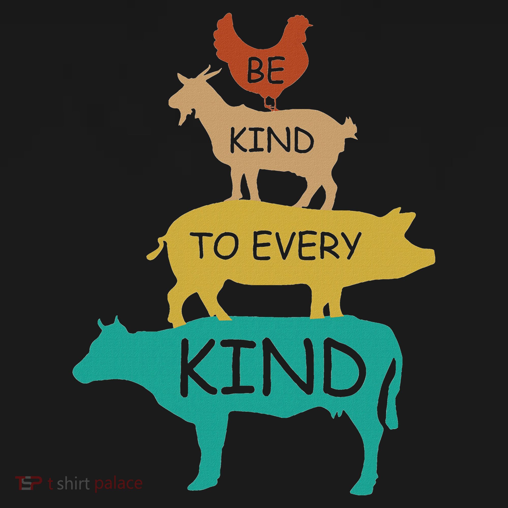 Be Kind To Every Kind Retro Vintage Funny Vegetarian Vegan T-Shirt
