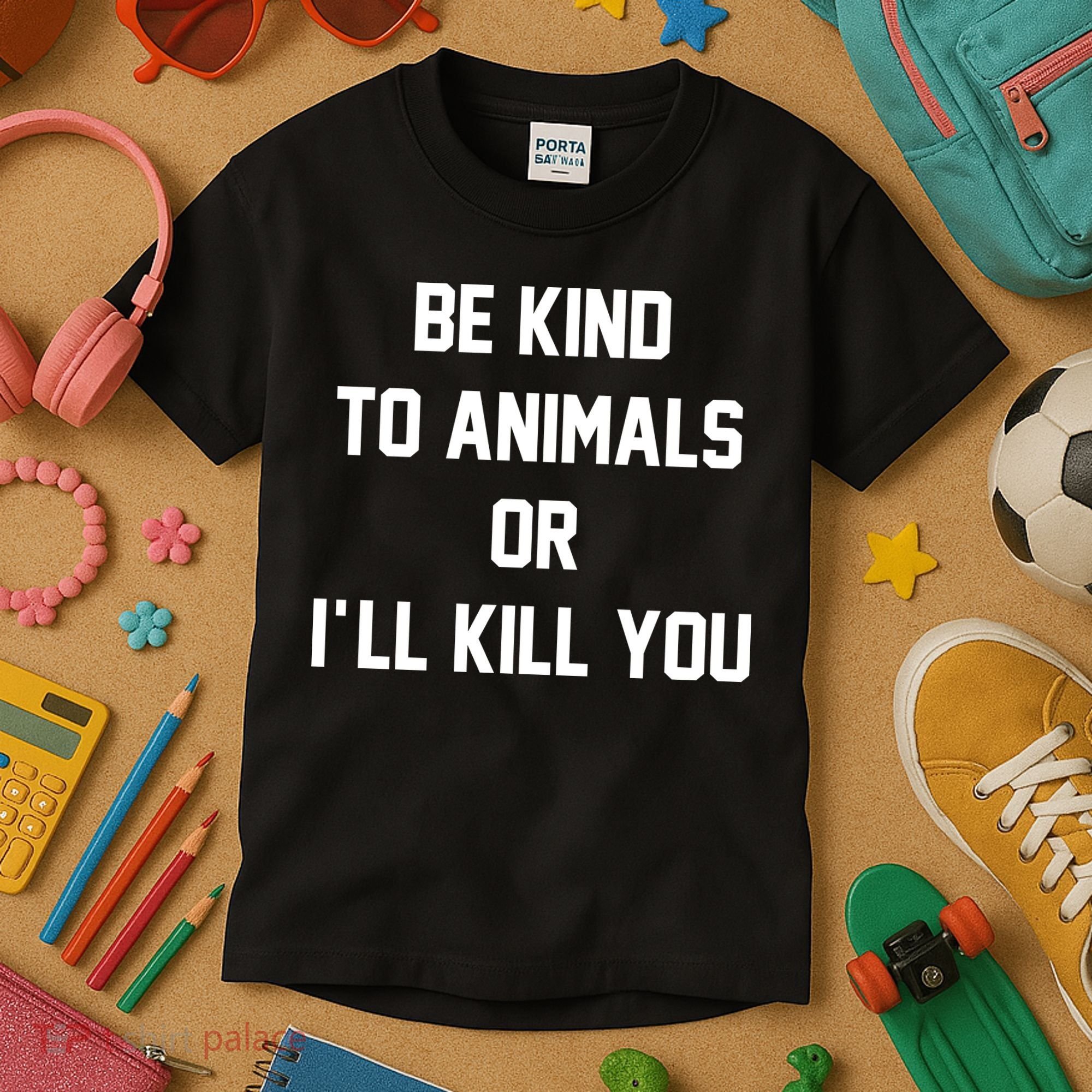 Be Kind To Animals Or Ill Kill You Kids T-Shirt