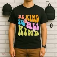 Be Kind To All Kind Colorful Retro Quote T-Shirt thumb 6